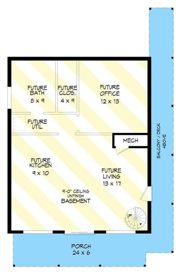 Explore the Possibilities in This Unfinished Basement Layout