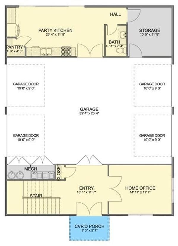 Explore This Multi-Functional Garage Layout with Party Kitchen