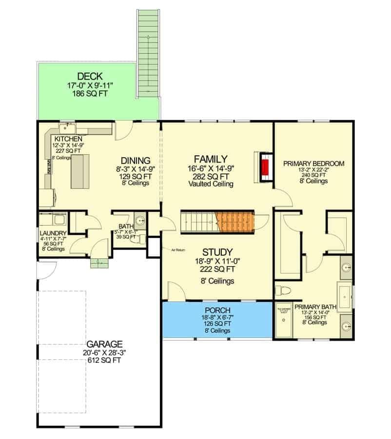 Check Out the Vaulted Ceiling in This Spacious Family Room
