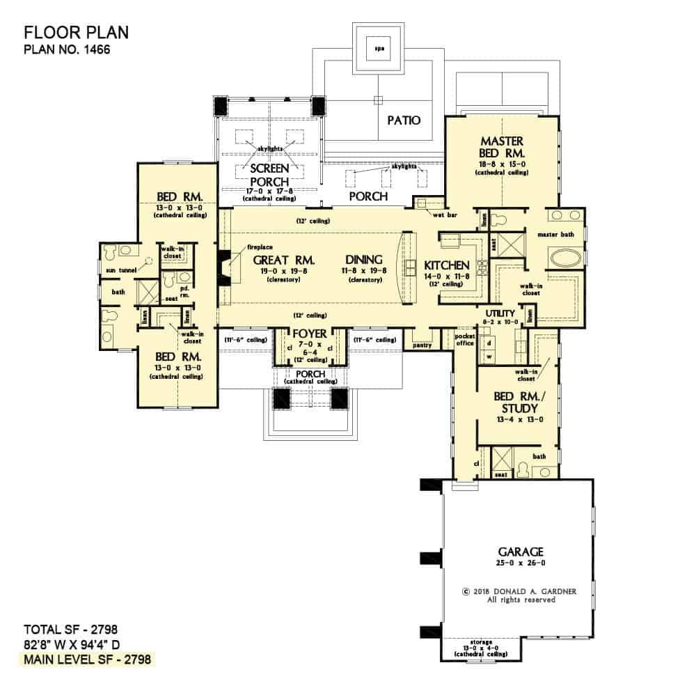Spacious Floor Plan Featuring a Cozy Screen Porch