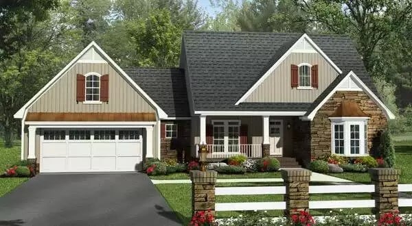 The Hampton Avenue 4-Bedroom Country Home with Front Porch and Bonus Room (Floor Plan)