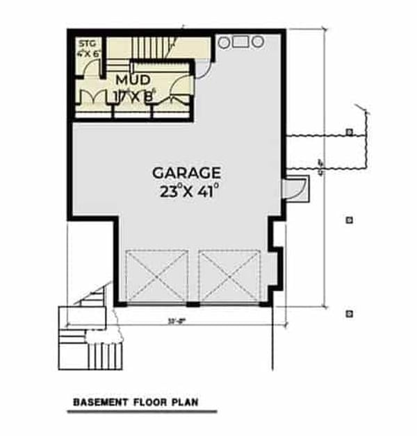 Basement Layout with Spacious Garage and Handy Mudroom
