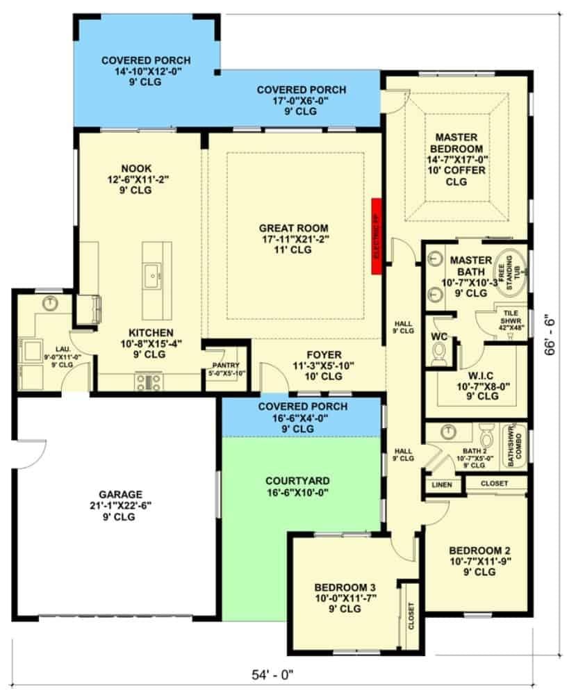 Explore the Spacious Layout with a Central Courtyard