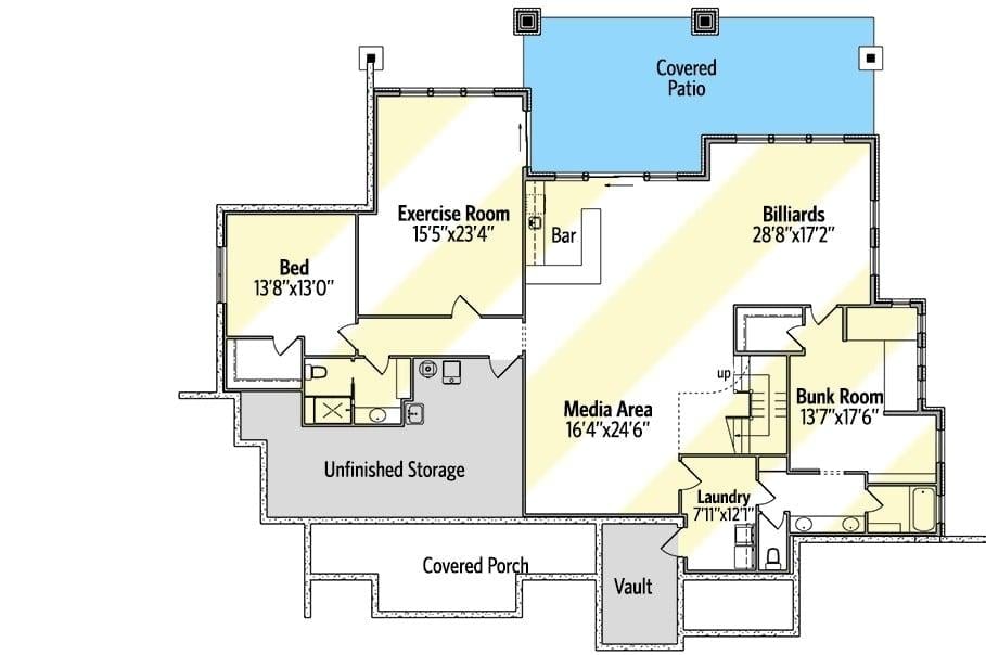 Explore the Versatile Lower Level with Billiards and Media Area