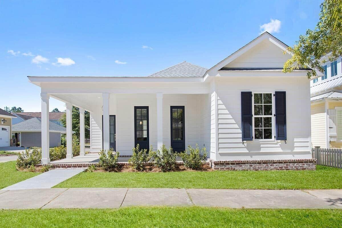Classic Southern Porch with Bold Shutters