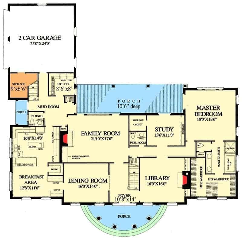 Explore This Spacious Layout with a Library and Study