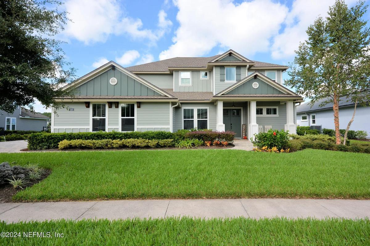 Classic Suburban Home with Symmetrical Gable Design