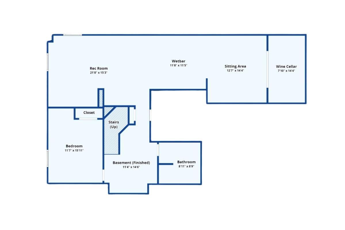 Explore This Versatile Basement Layout Featuring a Wine Cellar
