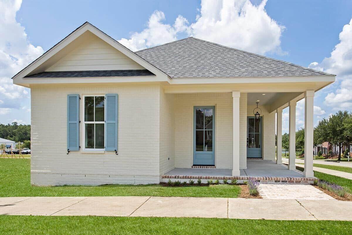 Classic Charm with Pastel Accents on a Quaint Porch