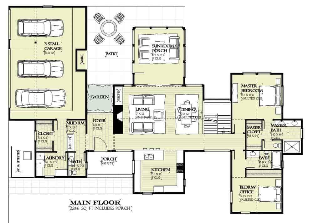 Explore the Spaciousness of the 3-Stall Garage in This Floorplan