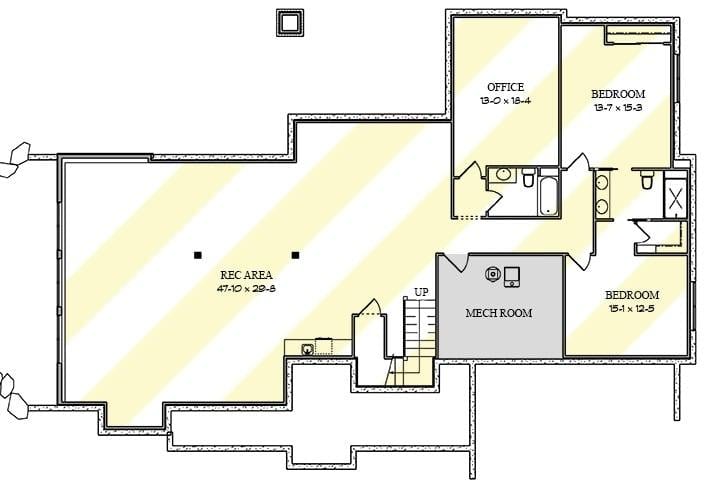 Spacious Basement Layout with Versatile Rec Area