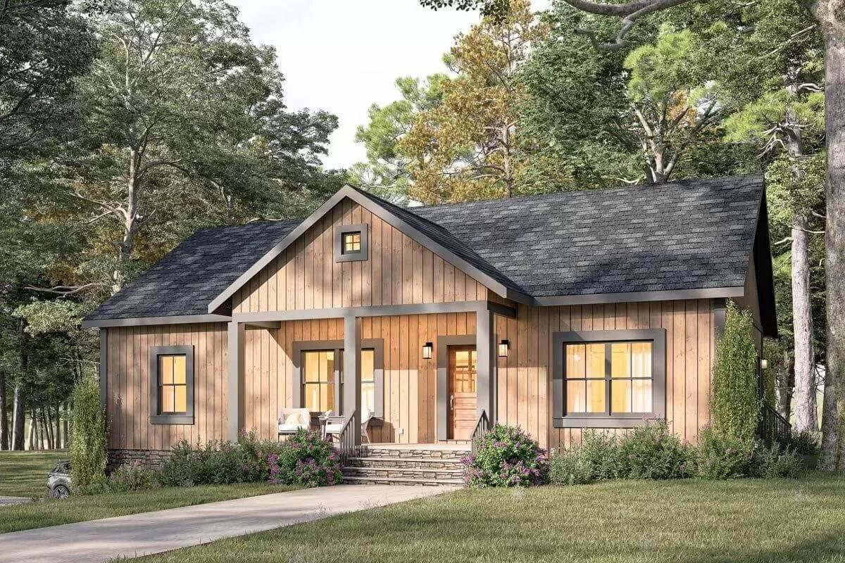 Classic Cottage with a Charming Stone Porch
