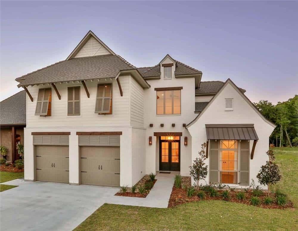 Charming Gable Roof with Rustic Shutters