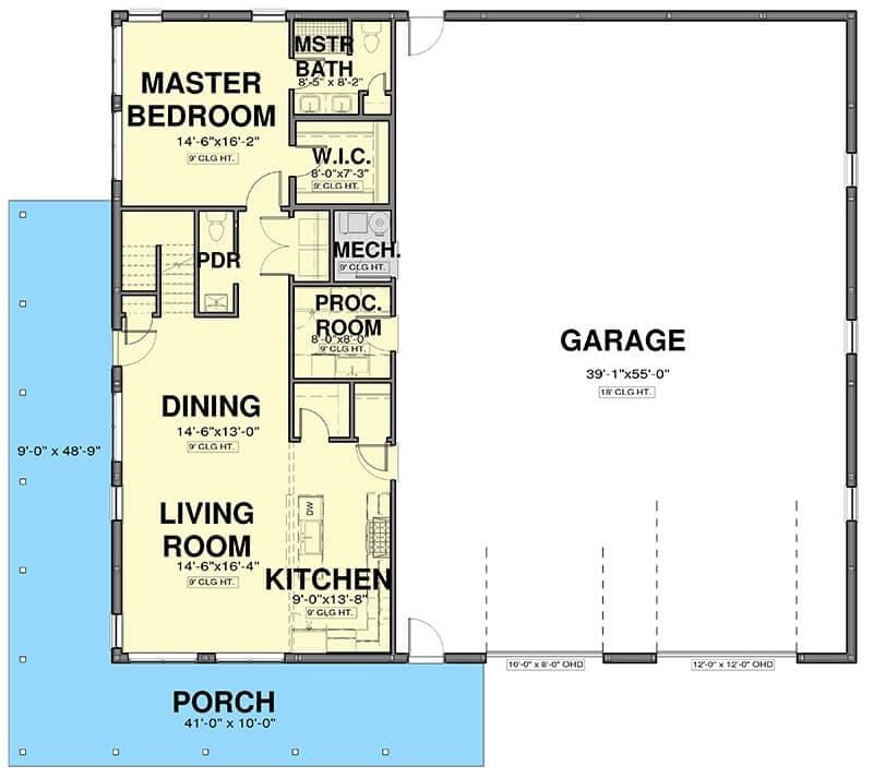 Explore This Floor Plan with a Massive Garage Space