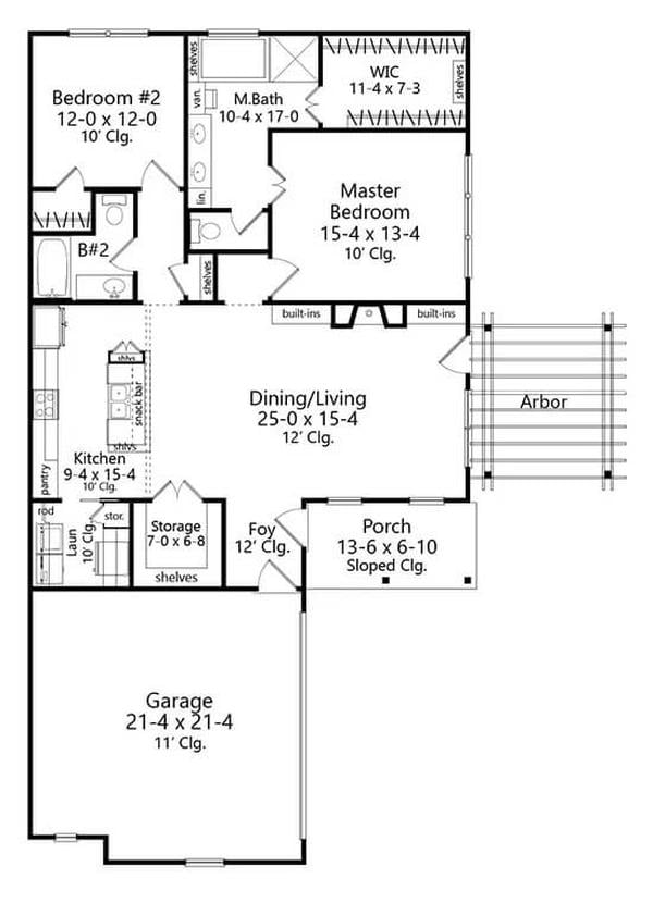 Thoughtful Single-Story Layout with Arbor-Enhanced Porch
