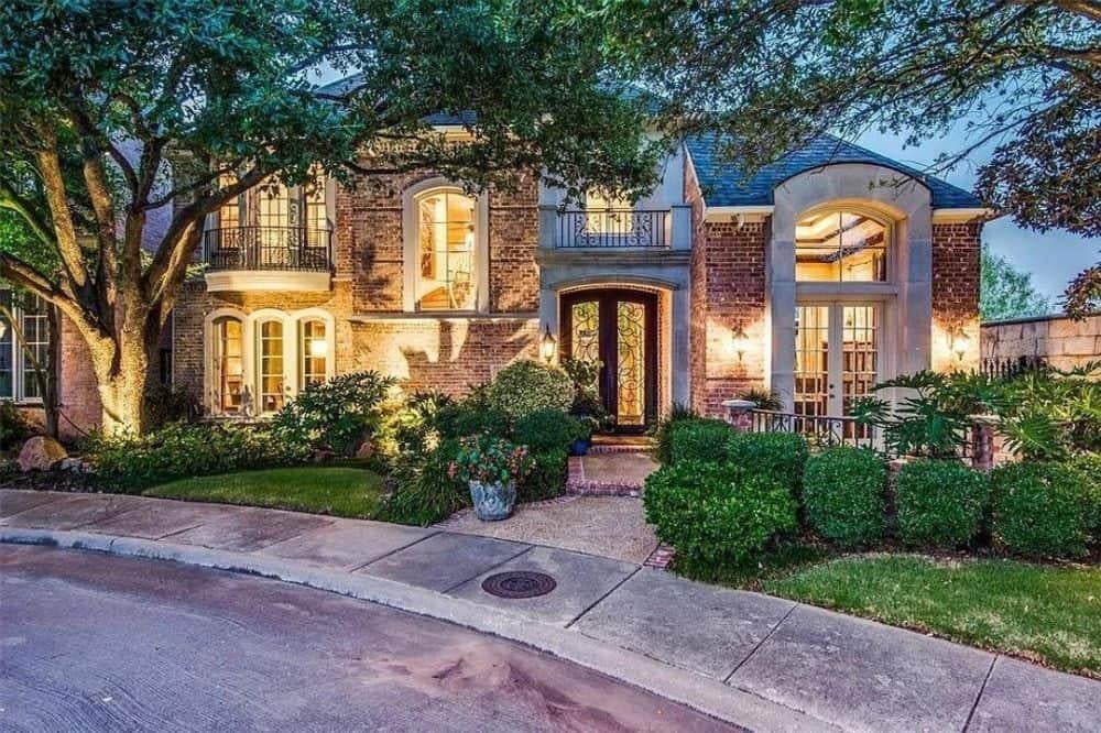 Charming Brick Facade with Elegant French Doors