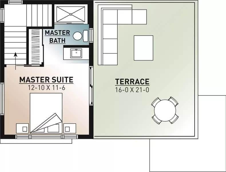 Spacious Master Suite Opening to a Large Terrace
