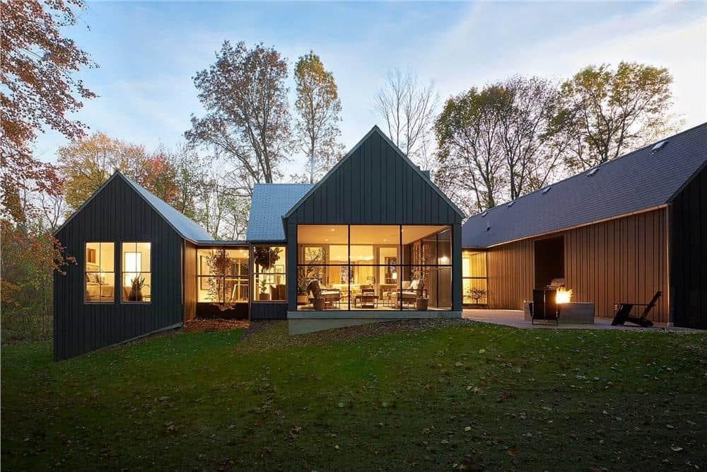 Modern Barn-Style Home with Expansive Glass Walls