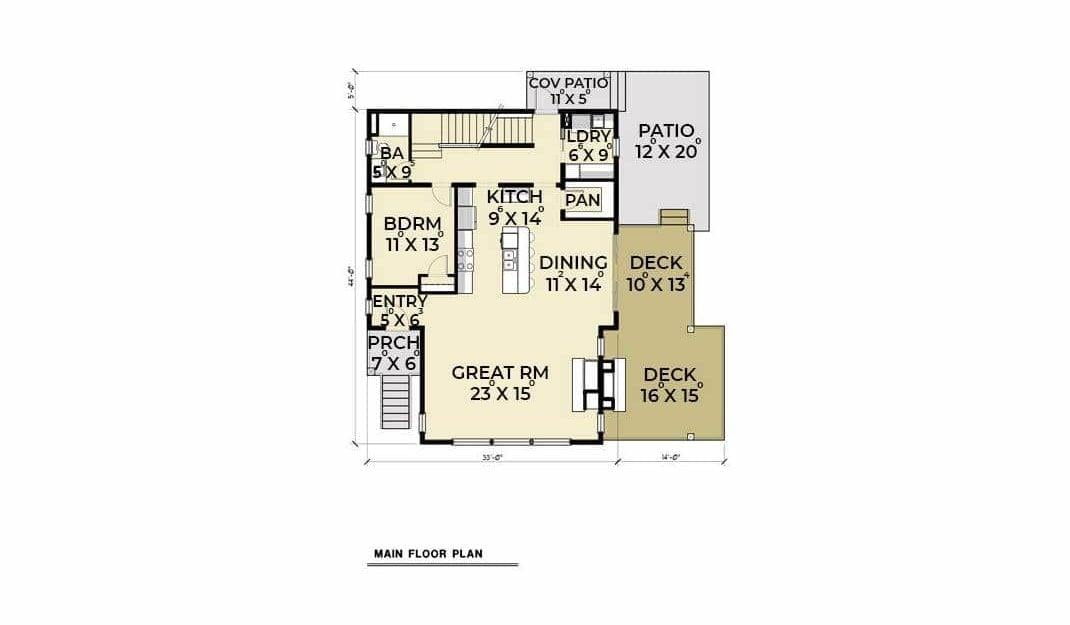 Explore the Spacious Great Room Leading to Multiple Decks