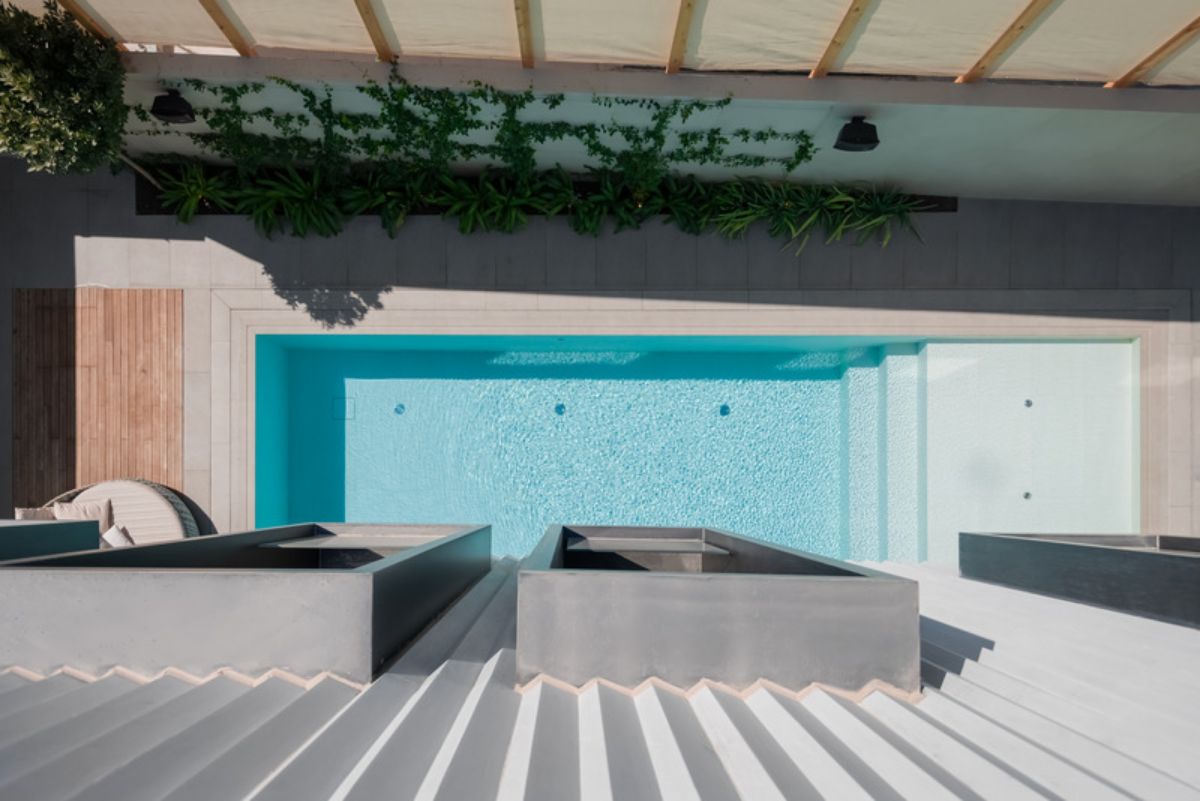 Aerial view of the pool