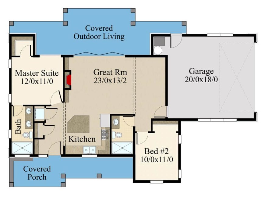 Rustic 2-Bedroom Modern Farmhouse with Covered Front and Back Porches ...