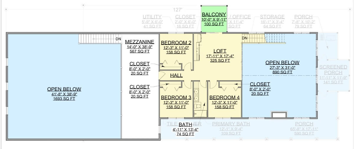 Second Level Floor Plan