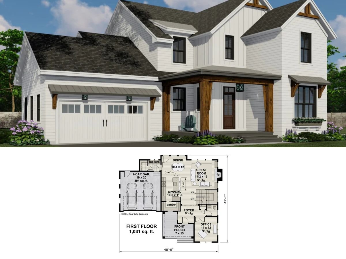 3-Bedroom Farmhouse with Expansive Master Suite (1,973 Sq. Ft. Floor Plan)