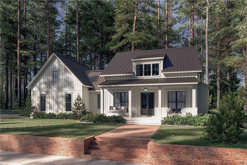 2-Bedroom Modern Farmhouse for a Corner Lot with Bonus Room (Floor Plan)