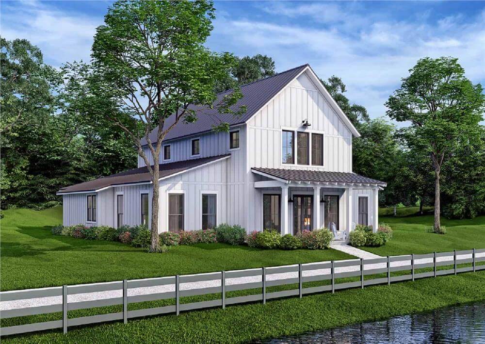 Barn-Style 4-Bedroom Home with Open Living Space and Loft (Floor Plan)
