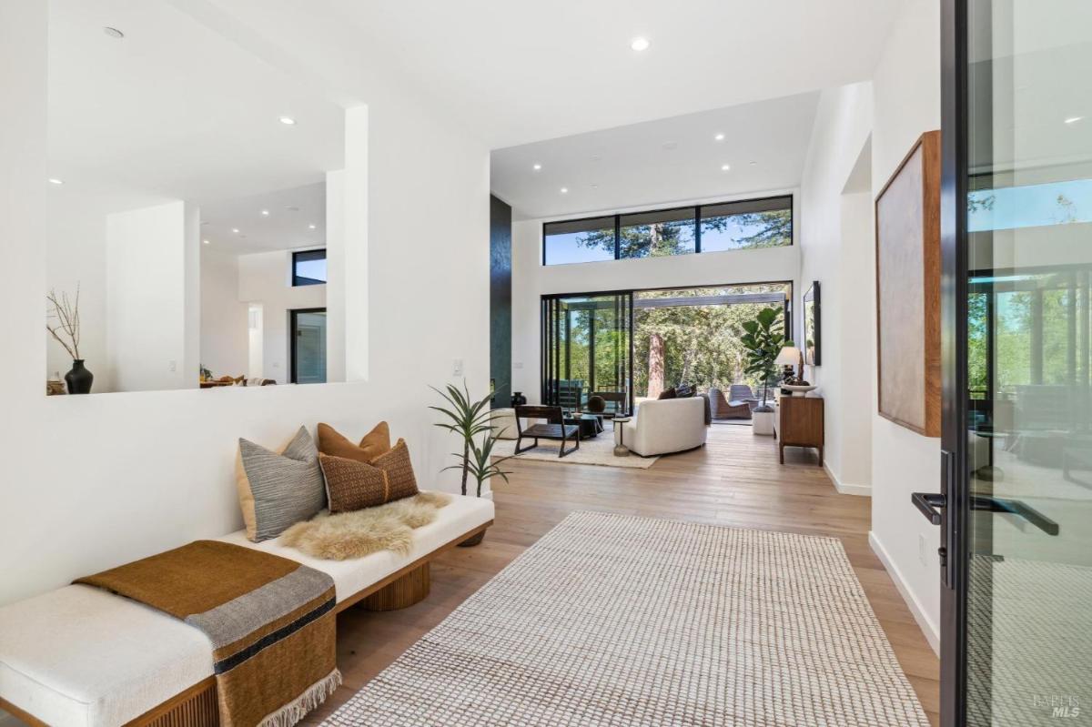 A bright entryway leading to an open living space.