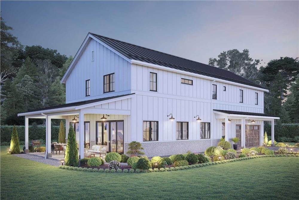 5-Bedroom Barndominium with RV Garage and Covered Patio (Floor Plan)