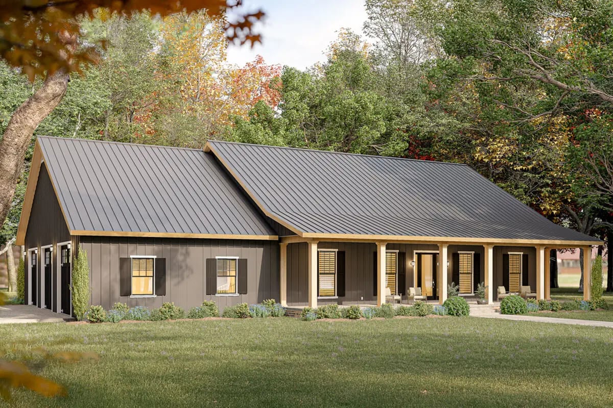 4-Bedroom Barndominium with 3-Car Garage and Open-Concept Living (Floor Plan)