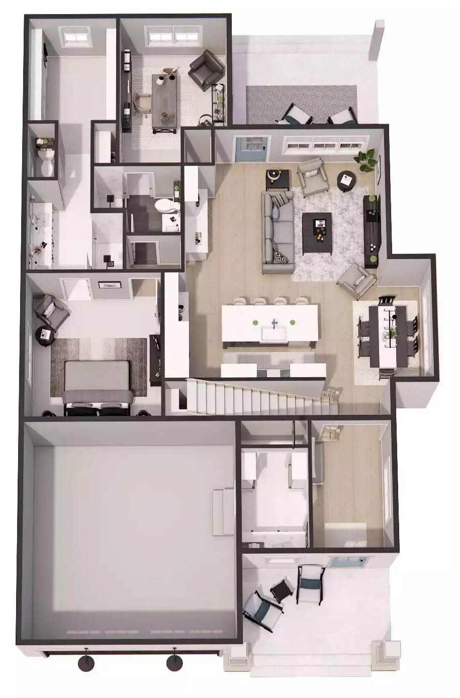 3D Main Level Floor Plan