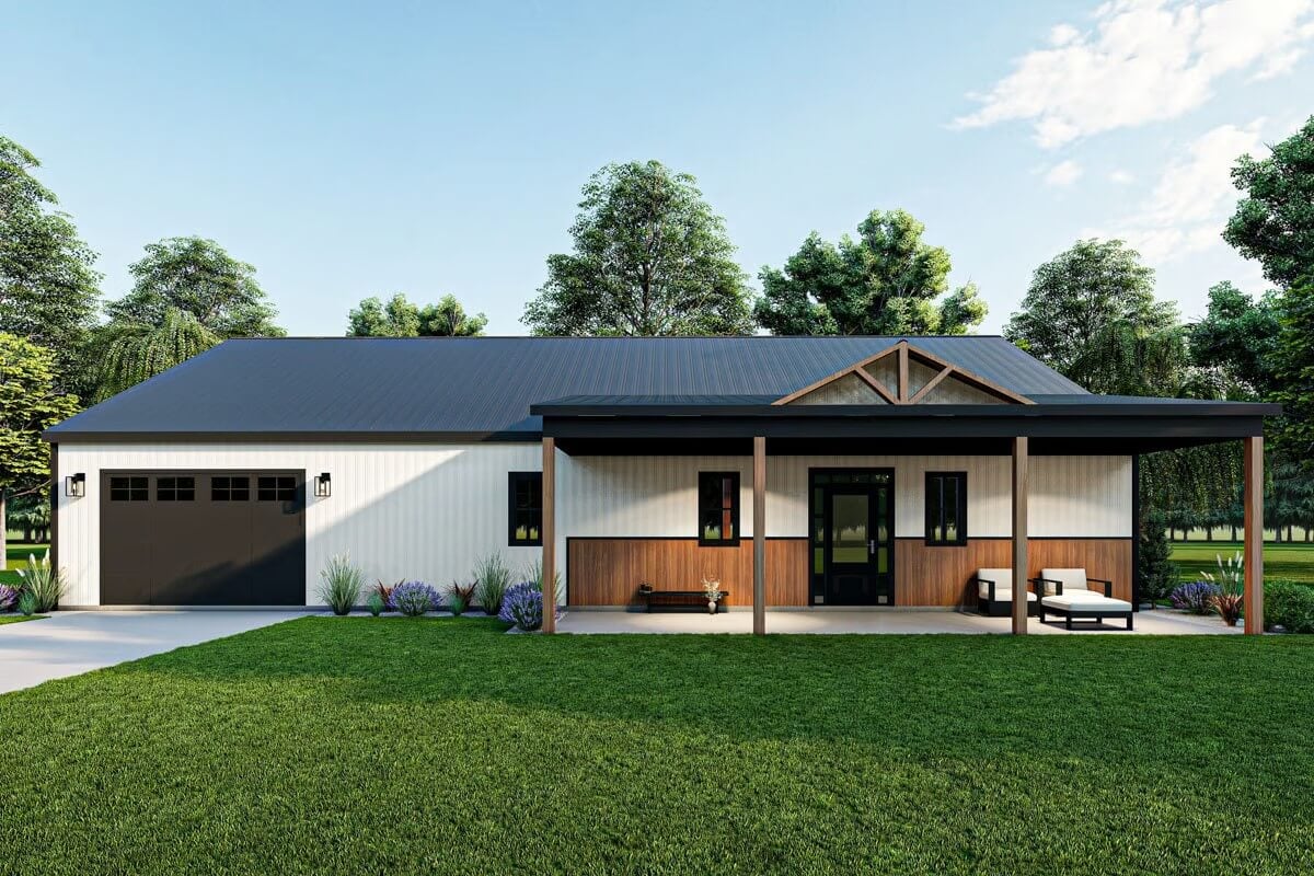 Barndominium-Style 3-Bedroom Home with Jack & Jill Bath and Upstairs Bonus Room (Floor Plan)