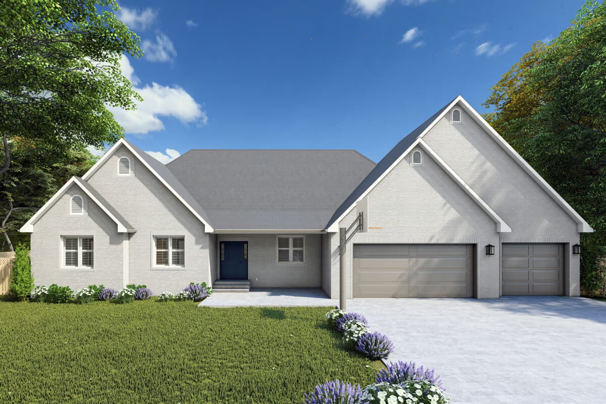 3-Bedroom New American Ranch with 3-Car Garage and Lower Level Expansion (Floor Plan)