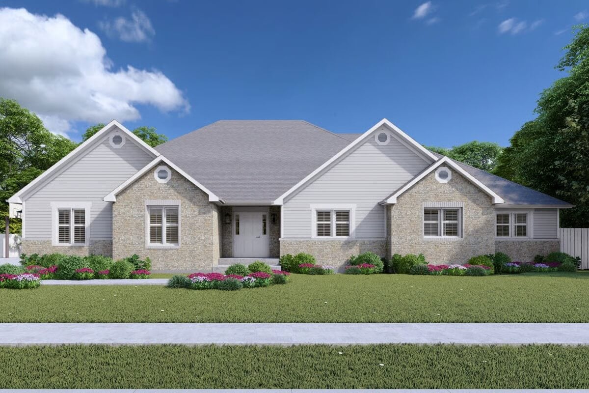 Traditional-Style 6-Bedroom Home with Open Living Space and Optional Finished Basement (Floor Plan)
