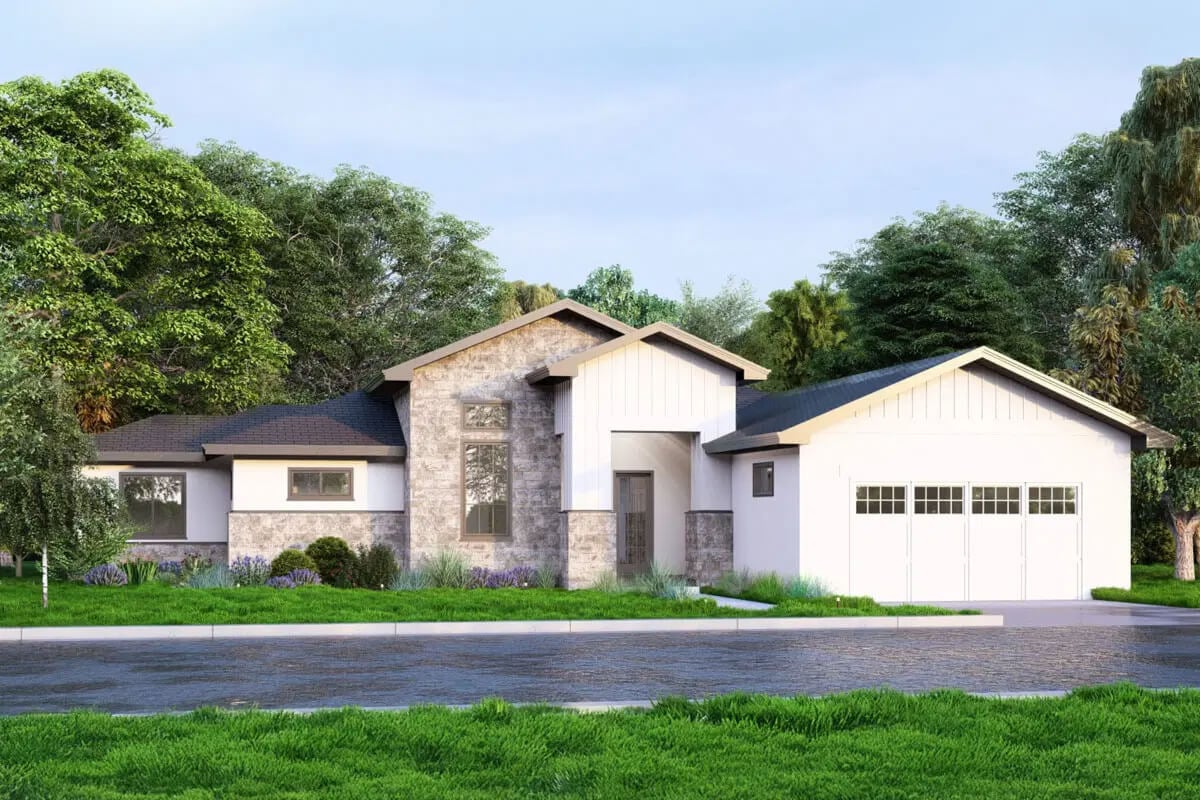 5-Bedroom Prairie Home with Jack & Jill Bath and Covered Patio (Floor Plan)