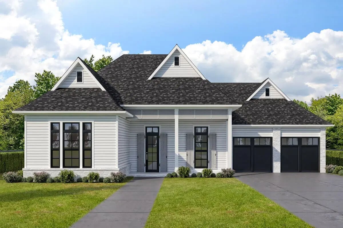 Country-Style 4-Bedroom Home with 2-Car Garage and Jack & Jill Bath (Floor Plan)