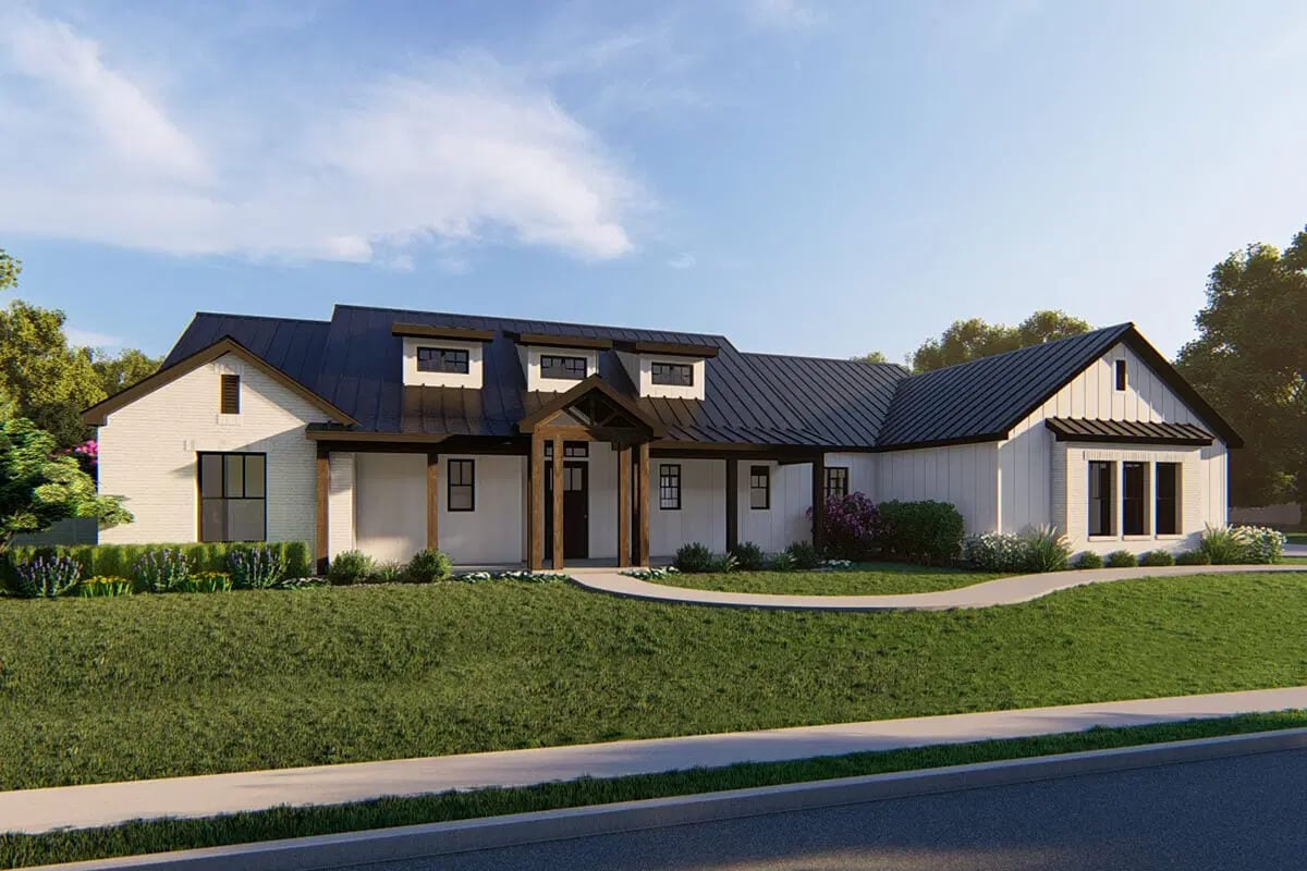 4-Bedroom Farmhouse with Jack & Jill Bath and Open Living Space (Floor Plan)