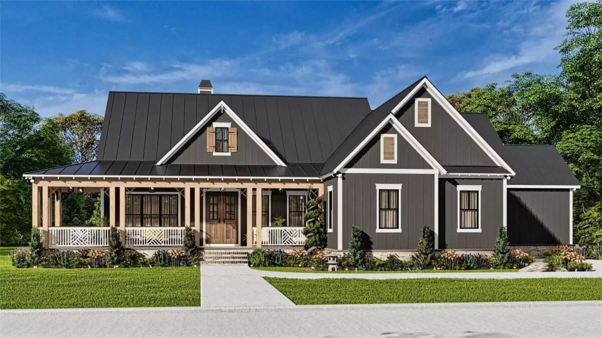 Chestnut Grove 3-Bedroom Craftsman Home with Wraparound Front Porch and Jack & Jill Bathroom (Floor Plan)