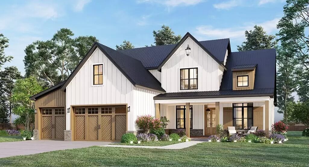 Strawberry Gardens 3-Bedroom Farmhouse with Bonus Space and Wraparound Porch (Floor Plan)