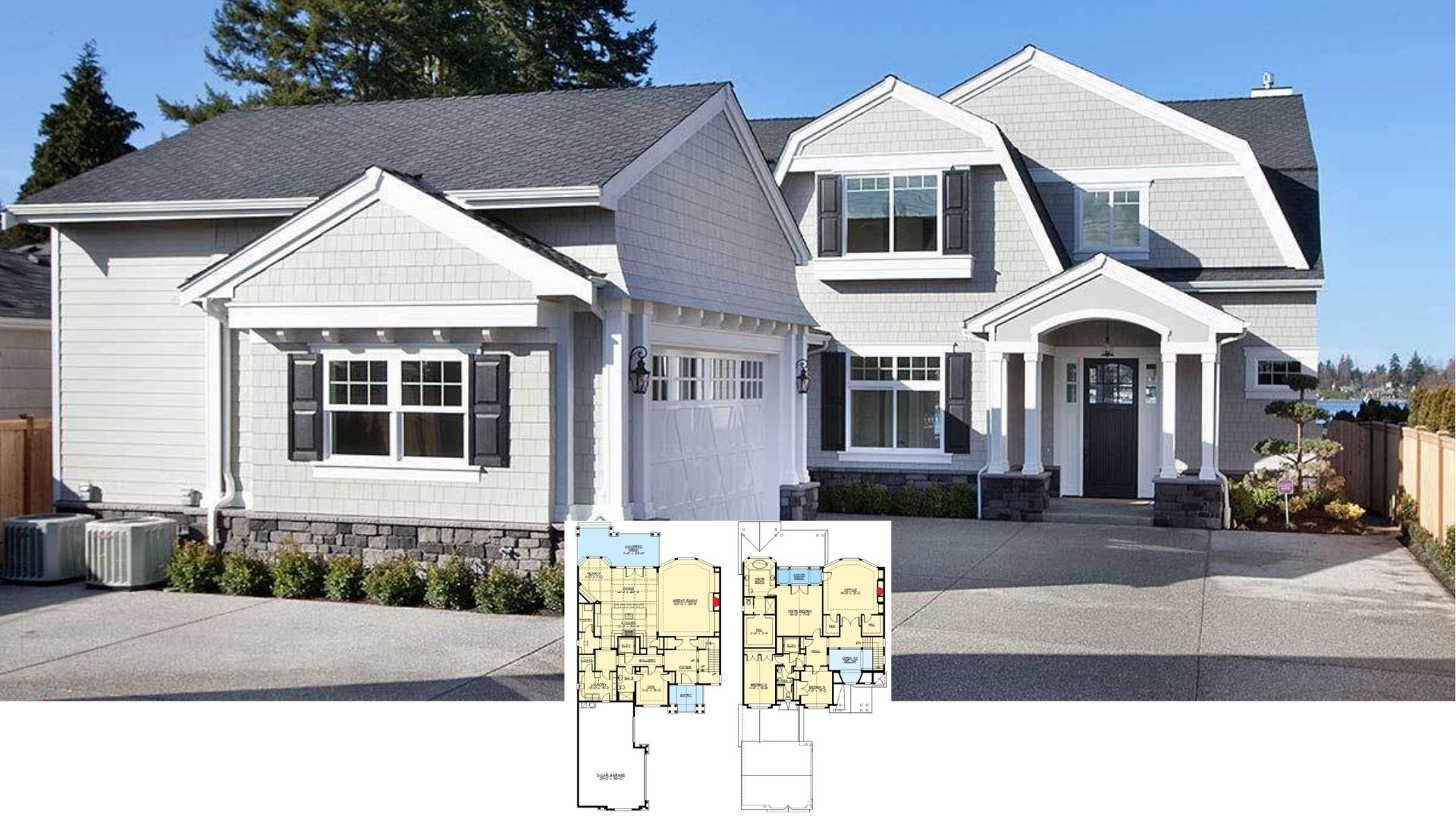 5 Gambrel Roof House Plans with 3-Bedrooms (2D Floor Plans)