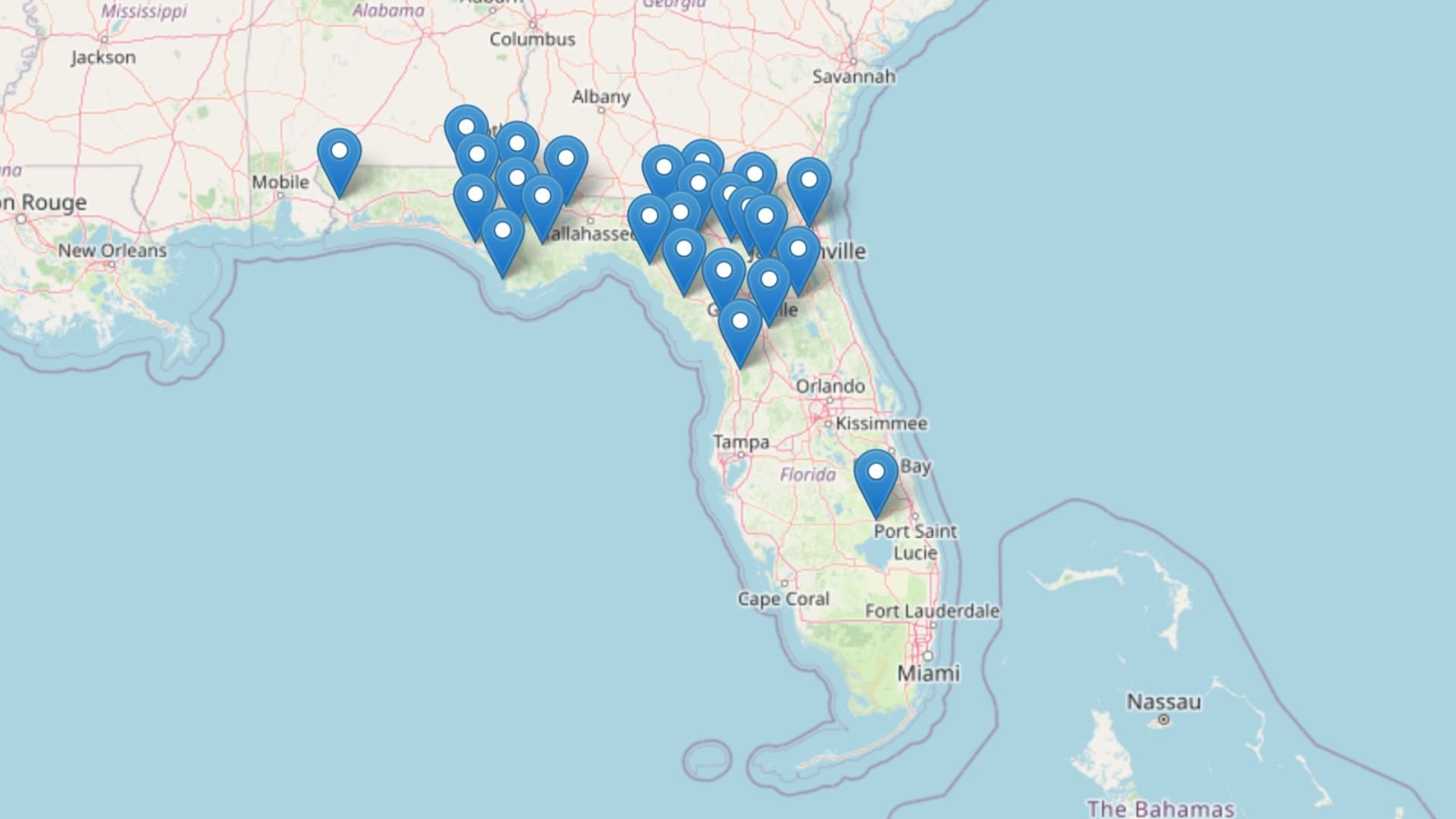 The 25 counties with the shortest life expectancy in Florida
