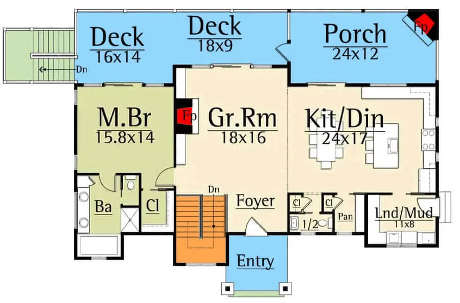 Main Level Floor Plan