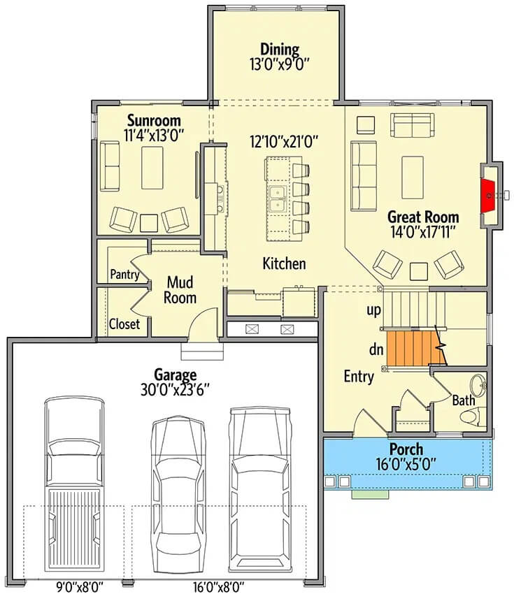 Main Level Floor Plan