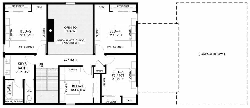Second Level Floor Plan