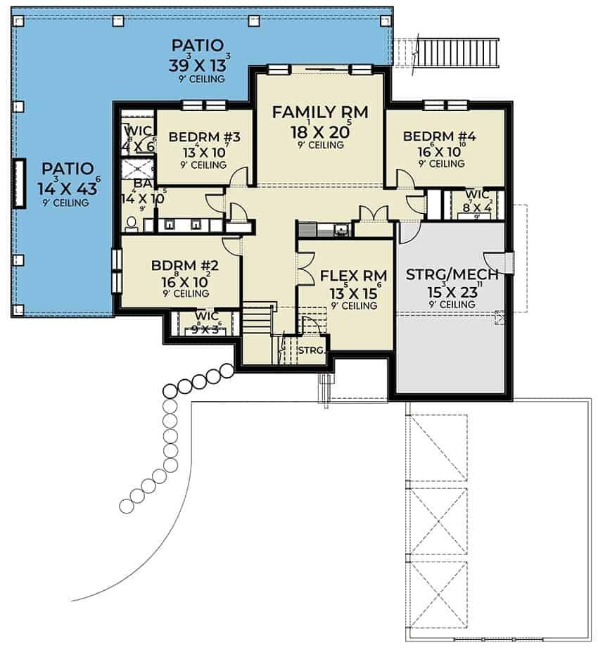 Explore This Floor Plan with Generous Patio Space and Flexible Living Areas