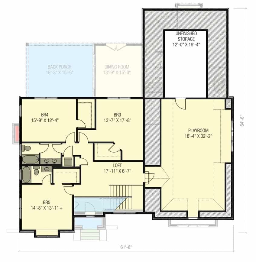 Explore This Upper Floor Layout with a Spacious Playroom