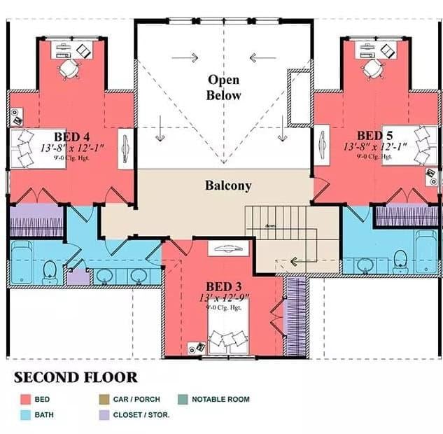 Explore the Smart Layout of This Second Floor Plan with Balcony Access