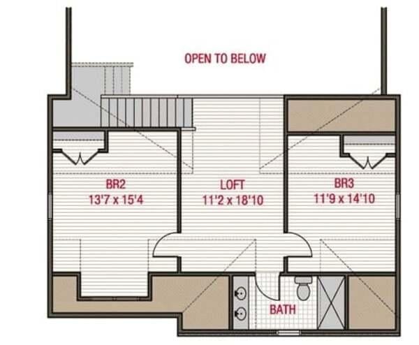 Explore the Versatile Loft and Bedrooms on This Upper Floor Plan